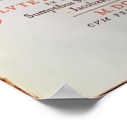 Titelseite von "Abbatis Karoli Magni Regis" Poster (Ecke)