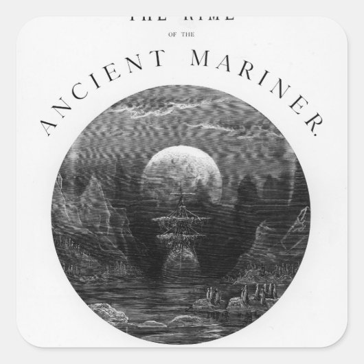 Titelseite von 'Das Regime des alten Mariners' Quadratischer Aufkleber (Vorderseite)
