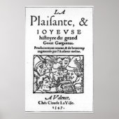 Titelseite von "Gargantua" von Francois Rabelais Poster (Vorne)