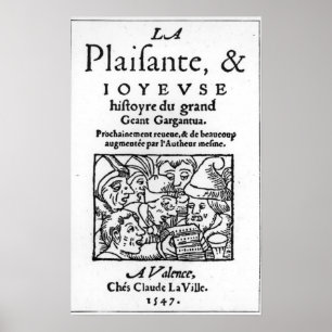 Titelseite von "Gargantua" von Francois Rabelais Poster