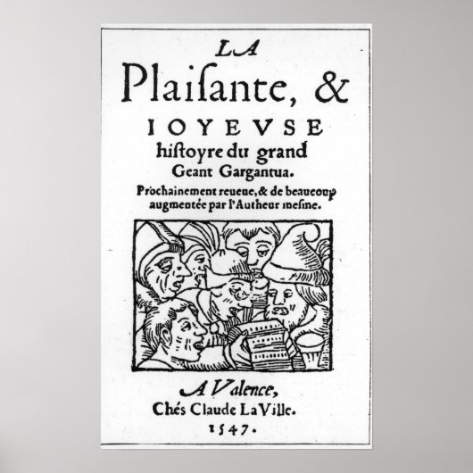 Titelseite von "Gargantua" von Francois Rabelais Poster (Vorne)