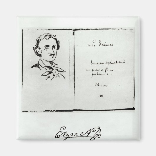 Titelseite von 'Les Poemes' von Edgar Allan Poe Magnet (Vorne)