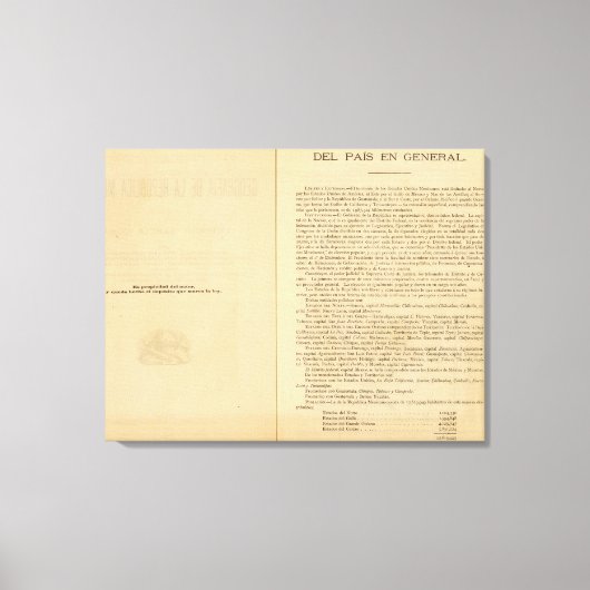 Titelseite von Mexiko-Atlas 1874 Leinwanddruck (Vorderseite)