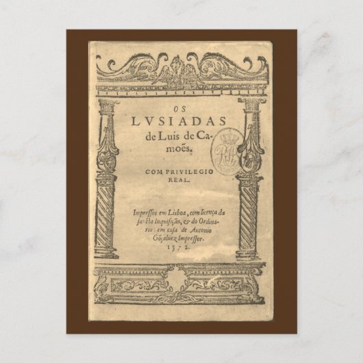 Titelseite von Os Lusíadas - 1572 Postkarte (Vorderseite)