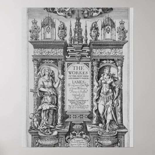 Titelseite von "The Works of James I", mit Gravur  Poster (Vorne)