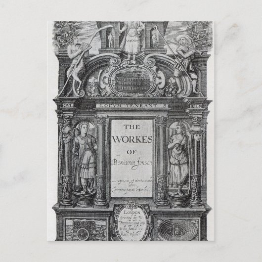 Titelseite zu "The Works of Benjamin Jonson" Postkarte (Vorderseite)