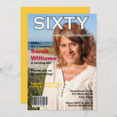 Titelseiten-60. Geburtstags-Party Einladung (Vorne/Hinten)