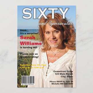 Titelseiten-60. Geburtstags-Party Einladung