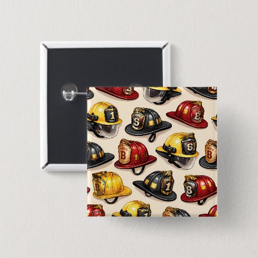 Titelseiten-Feuerwehrhelm-Muster-Feuerwache Button (Vorne & Hinten)