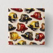Titelseiten-Feuerwehrhelm-Muster-Feuerwache Button (Vorderseite)