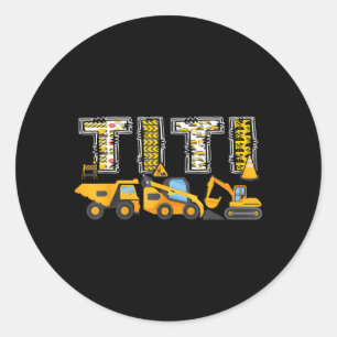 Titi Construction Bagger Kinder passende Familie Runder Aufkleber