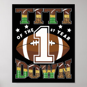Titi des 1. Jahres Down Football Erster Geburtstag Poster