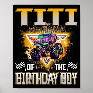 Titi des Geburtstagsjungen-Monstertruck-Geburtstag Poster