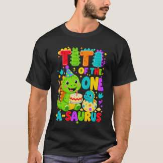 Titi des One-A-Saurus 1. Geburtstagsjungen T-Rex D T-Shirt