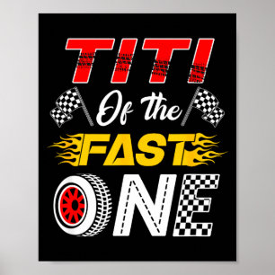Titi des schnellen einen 1. Geburtstagsrennwagen F Poster