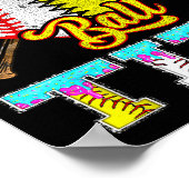 Titi Of Both Half Baseball Softball Ice Cream Drip Poster (Ecke)