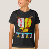 Titi Of Both Half Baseball Softball Ice Cream Drip T-Shirt (Vorderseite)