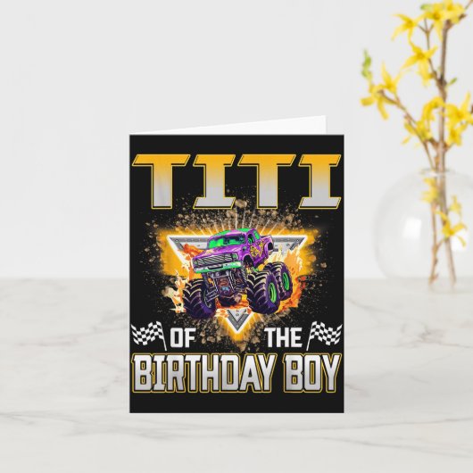 Titi Of The Birthday Boy Monster Truck Birthday Fa Karte (Gelbe Blume)