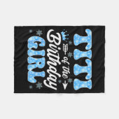 Titi Of The Birthday Girl Snowflakes Winter Christ Fleecedecke (Vorderseite (Horizontal))