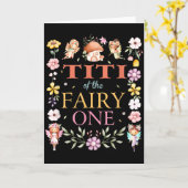 Titi Of The Fairy One 1st Birthday Girl Family Mat Karte (Gelbe Blume)