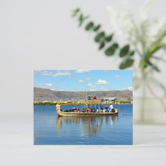 Titicaca-Boot Postkarte (Stehend Vorderseite)
