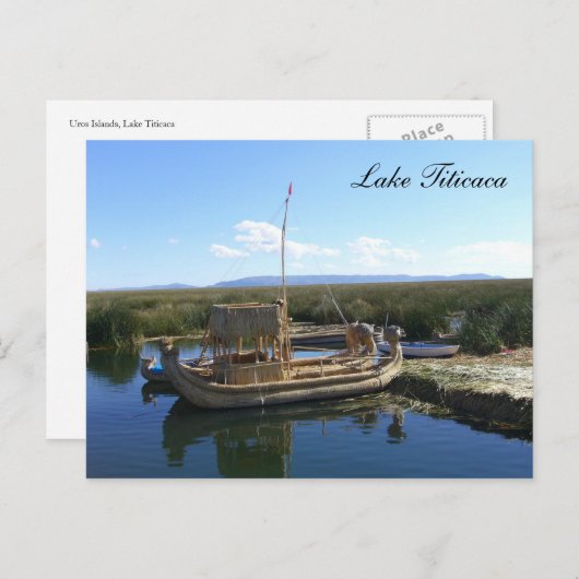 Titicaca-Boot Postkarte (Vorne/Hinten)