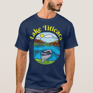 Titicaca-See Bekleidung Peru Retro-Boot T-Shirt