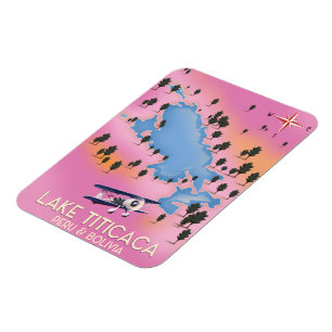 Titicaca-See, Peru, Bolivien Seekarte Kunst- und K Magnet