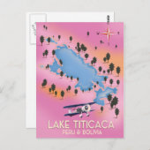 Titicaca-See, Peru, Bolivien Seekarte Kunst- und K Postkarte (Vorne/Hinten)
