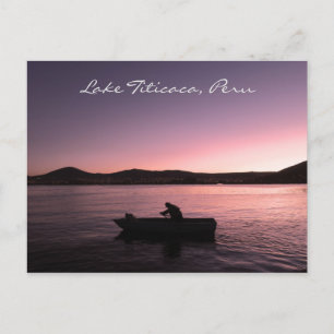 Titicaca-Sonnenuntergang in Peru Postkarte