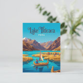Titicacasee Peru Postkarte (Stehend Vorderseite)