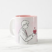 Title: First Valentine’s Day Together Personalized Zweifarbige Tasse (Vorderseite Links)