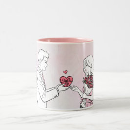 Title: First Valentine’s Day Together Personalized Zweifarbige Tasse