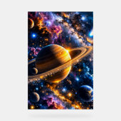 Title Galactic Odyssey Saturn and space nebula art Acrylschild (Vorderseite)