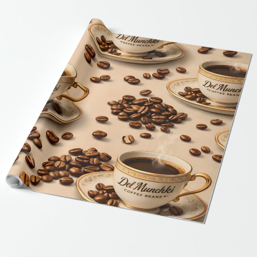 Title gourmet roasted coffee bean and espresso ele geschenkpapier (Ungerollt)