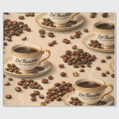 Title gourmet roasted coffee bean and espresso ele geschenkpapier (Flach)