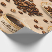 Title gourmet roasted coffee bean and espresso ele geschenkpapier (Ecke)