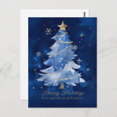 Title:
Happy Holidays Elegant Navy Gold Christmas Postkarte (Vorne/Hinten)