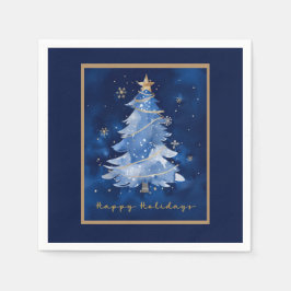 Title:
Happy Holidays Elegant Navy Gold Christmas Serviette