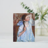 Title: Mädchen, die ihr Haaredatum anordnen: 1886 Postkarte (Stehend Vorderseite)