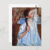 Title: Mädchen, die ihr Haaredatum anordnen: 1886 Postkarte (Vorne/Hinten)