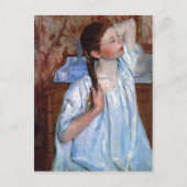 Title: Mädchen, die ihr Haaredatum anordnen: 1886 Postkarte (Vorderseite)