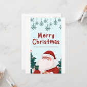 Title: Merry Christmas 3D Santa Greeting Card Karte (Vorderseite/Rückseite Beispiel)