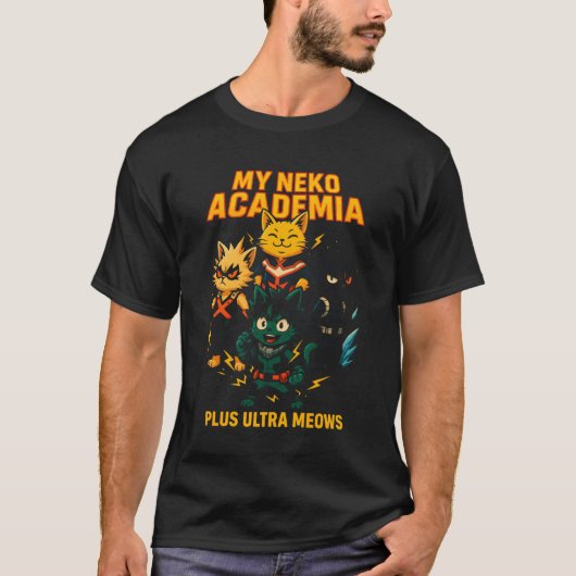 Title My Neko Academia Plus Ultra Meows girl boy f T-Shirt (Vorderseite)