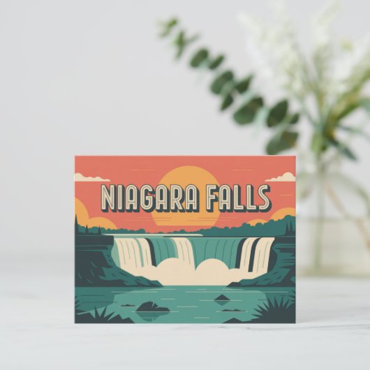 Title: Niagara Falls Sunset Postkarte (Stehend Vorderseite)