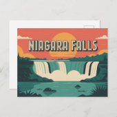 Title: Niagara Falls Sunset Postkarte (Vorne/Hinten)