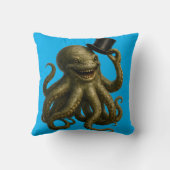 Title octopus in top hat, whimsical nautical art kissen (Rückseite)