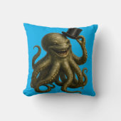 Title octopus in top hat, whimsical nautical art kissen (Vorderseite)