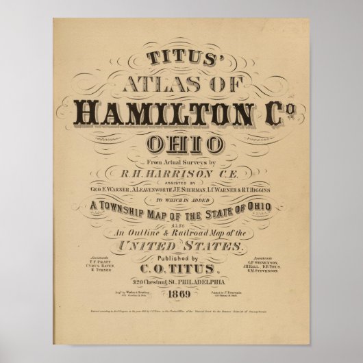 Title Page of Hamilton County Atlas Poster (Vorne)