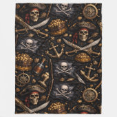 Title pirate legend Jolly Roger and treasure chest Fleecedecke (Vorderseite)